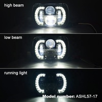 Phares LED 5x7 7x6 pouces DRL, feux de croisement et de route, 60W, homologués DOT, type Sealed Beam pour camions, SUV et véhicules tout-terrain H6054