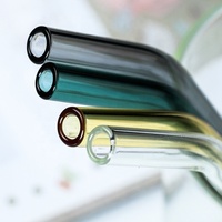 Meilleures ventes Paille en verre borosilicate réutilisable personnalisée pour le lait, le jus et les boissons