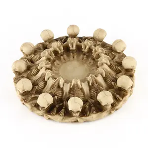 Wholesale ashtrays sculpture-Handicrafts Customize Resin Skull Mold Ashtray For Halloween