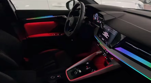 SJC 64 couleurs LED, éclairage d'ambiance de voiture amélioré pour <span class=keywords><strong>Audi</strong></span> <span class=keywords><strong>A3</strong></span> S3 2021-2025, éclairage de selle, accessoires intérieurs de voiture, amélioration - Product Image 3
