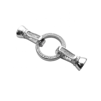 Prix de gros clip rond en vrac bijoux à bricoler soi-même fermoir double connecteur accessoires bracelet serrure fermoirs en argent sterling pour collier