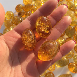 Natürliche Riss kristalle Citrin Crackle Quarz Tumble <span class=keywords><strong>Stone</strong></span> zur Heilung von Volks handwerk Traditionelles Kristall handwerk Produkt - Product Image 4