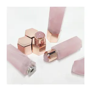 Natural Gemstone Pink Crystal Column for Energy Massage Stick Essential Oil Bottle