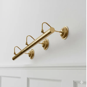 Vintage Solid Brass Picture <b>Light</b> Mid Century Modern Picture <b>Light</b> Raw Brass <b>Wall</b> Lamp Gallery Picture <b>Light</b> Painting Display - Product Image 4