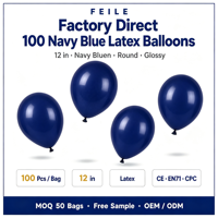 Lot de 100 ballons bleu marine de 12 pouces, idéaux pour les remises de diplômes, mariages, baby showers, anniversaires, décorations de fêtes sur le thème du baseball