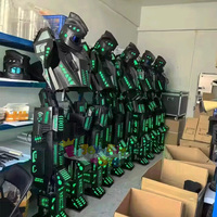 Costumes de robot pour adultes Vente en gros Vêtements de robot mécanique avec lumière LED Robot Cosplay Costume de dessin animé pour la danse de fête
