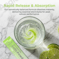 Aeglewell Lime Electrolyte Mix Salts Powder, Sans gluten et sans produits laitiers, Complément d'hydratation rapide pour la performance cellulaire
