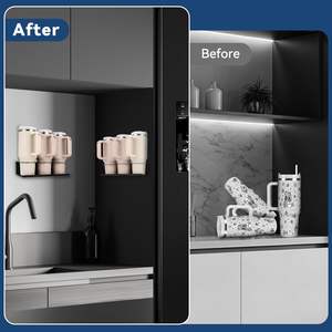 Water Bottle Organizer for Stanley 30&40 oz Tumbler Metal Stanley Cup Organizer with <b>Magnetic</b> for Kitchen Fridge Cabinet - Product Image 5