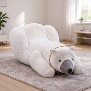 Sofá de Peluche con Forma de Oso Polar, Sillón Extra Grande, Asiento de Piso Acolchado, Sofá Perezoso para Niños, Sala de Estar, Dormitorio, Villa - Product Image 1
