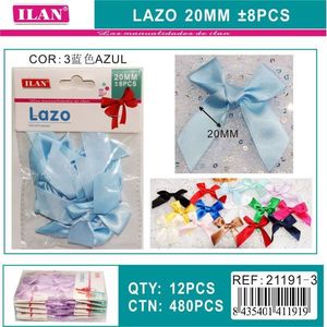 Ilan Lazo 20Mm Ruban à nœud 8 pièces bleu pour artisanat et décoration - Product Image 3