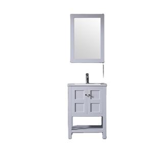 Mueble de Baño Moderno de Madera Maciza y Contrachapado, Resistente al Agua y Ecológico, con Espejo Enmarcado Incluido, Hecho en Vietnam - Product Image 1