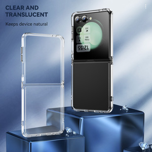 Funda Transparente Rígida de PC para Teléfono <span class=keywords><strong>Samsung</strong></span> Galaxy Z <span class=keywords><strong>Flip</strong></span> 7 4 3 ZFlip7 Flip6 Flip5, Carcasa Ultra Transparente Antigolpes con Parachoques de TPU - Product Image 3