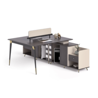 Bureau de bureau modulaire moderne et durable en bois couleurs personnalisées design portable pour 2/4 personnes poste de travail informatique multifonction