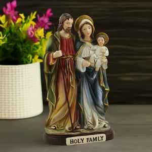 Statue classique de la Sainte Famille, figurines religieuses de luxe, sculpture européenne en polyrésine de Jésus enfant et Marie pour la décoration de Noël - Product Image 4