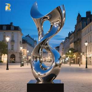 RELONG Custom Polished Modern Stainless Steel <strong>Abstract</strong> <strong>Sculpture</strong> for Outdoor Hotel Lobby Entrance Decoration - Product Image 3