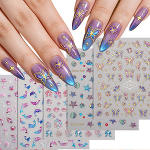 Nuevo Lanzamiento, Superventas, Adorno de <span class=keywords><strong>Uñas</strong></span> 5D con Relieve, <span class=keywords><strong>Girasol</strong></span> Real, Mariposa Azul, Clavel Floral, Plástico Ecológico, No Tóxico - Product Image 4