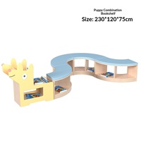Étagère de rangement modulable en bois massif pour enfants, idéale pour les coins de jeux de maternelle