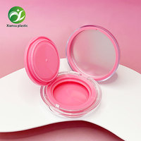 Boîte cosmétique ronde en plastique ABS transparent écologique de luxe avec miroir et coussin d'air