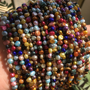 Perlas Barrocas Irregulares de Agua Dulce Teñidas de Colores, Sueltas, de 6-7 mm, al por Mayor, para la Fabricación de Joyas - Product Image 1