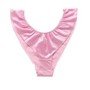 Sous-vêtement respirant et solide personnalisé ODM OEM pour femmes String de bikini sans couture Culotte <span class=keywords><strong>tanga</strong></span> col en V Technique tricotée teint en plaine - Product Image 4