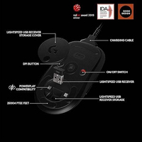 Logitech G PRO Wireless Gaming Mouse HERO 25K Sensor 25600 DPI LIGHTSPEED 80g RGB 60H Baterai untuk PC Esports