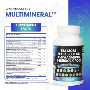 Complément alimentaire pour adultes : Capsules de mousse de mer avec Ashwagandha et huile de nigelle - Soutien immunitaire - 60 capsules - Product Image 3