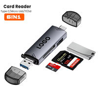 Lector de Tarjetas 6 en 1 OTG Tipo C, Adaptador SD TF Micro SD, Multifunción USB 3.0, Plug and Play para Teléfono, Laptop, Móvil