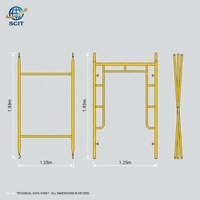 Système de plateforme de peinture robuste en acier réglable, échelle de type H, échafaudage mobile pliable pour maçon