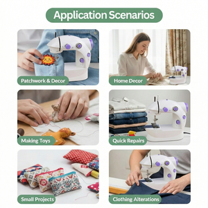 Máquina <span class=keywords><strong>de</strong></span> coser eléctrica portátil doméstica, mini máquina <span class=keywords><strong>de</strong></span> coser multifuncional para ropa. - Product Image 5