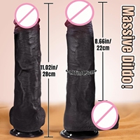 Dildo réaliste en silicone brun épais de 11 pouces, avec ventouse, étanche, multi-usages, pour stimulation du point G, clitoridienne, vaginale et anale, jouet intime pour femmes