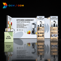 Stand d'exposition modulaire pliable 10x20 pieds avec écran rétroéclairé par sublimation et étagères de rangement