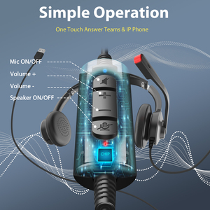 Cuffie per Call Center per <span class=keywords><strong>Computer</strong></span> con cavo MHP-782 con microfono a cancellazione di rumore per uso ufficio <span class=keywords><strong>e</strong></span> <span class=keywords><strong>telefonia</strong></span> - Product Image 3