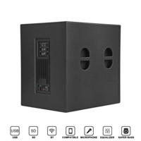Caisson de basses actif de 4000 W, 18 pouces, BT DSP classe D, 1000 W RMS, 128 dB SPL, crossover réglable, caisson en contreplaqué, son live