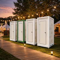 Conteneur portable extérieur de 20 pieds, maison modulaire, toilettes et douche, construction durable et respirante, style Mid-Century Modern, pour supermarché et école