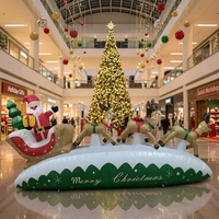 Modèle gonflable de traîneau de Noël avec rennes et lumières LED pour décoration extérieure de jardin, grande taille, idéal pour les fêtes