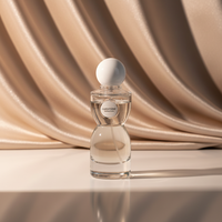 Botella de Perfume de Vidrio Transparente en Forma de Reloj de Arena, Recargable, con Acabado Mate, 80 ml, Bomba Plateada, Envase Cosmético de Lujo