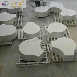 New Magic Stone Grc <b>Cement</b> Round Bench 3Cm Thickness Customized Size Urban Minimalist Style Outdoor Flower Bed Seating - Product Image 1