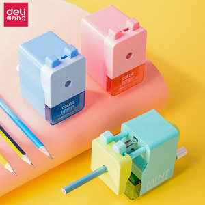 Deli Pencil Sharpener Manual Plastic Geometric Design Student Use - Product Image 1