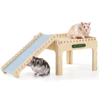 BUCATSTATE Cachettes et plateformes en bois pour hamsters, habitat pour petits animaux avec structure d'escalade