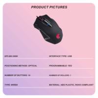 Ratón para Juegos E-YOOSO de Alta Precisión con Láser de 10000 DPI, Ergonómico, Óptico, RGB, 14 Botones Programables, Ratón para Juegos X7
