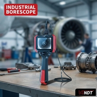 Endoscope industriel de 3,9 mm, écran HD de 5 pouces 360° °   Boroscope articulé, caméra étanche IP67 pour l'inspection non destructive des moteurs d'avion