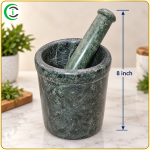 CCI Premium - Juego de Mortero y Pilón de Mármol de 8 Pulgadas con Mango a Juego para Cocina Casera y Restaurantes - Product Image 2