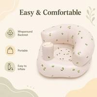 Siège de sol gonflable moderne pour bébé avec pompe à air intégrée, motif olive, chaise-canapé portable d'extérieur pour bébé pour apprendre à s'asseoir