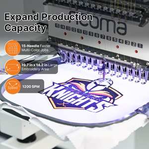 <strong>Ricoma</strong> Marquee 1501 <strong>Commercial</strong> Grade <strong>Embroidery</strong> <strong>Machine</strong>, 14.2"x19.7" <strong>Embroidery</strong> Area, 15-Needle, 10.1" Touchscreen, 1200SPM - Product Image 3