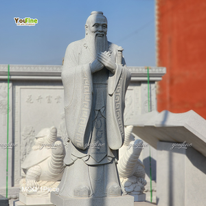 Estatua de Confucio Tallada a Mano en Mármol Blanco, Figura de Sabio Chino Antiguo de Tamaño Real para Decoración de Jardín o Templo al Aire Libre - Product Image 5