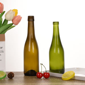 Ru sao màu xanh lá cây hổ phách chai rượu vang 187ml 375ml 500ml chai thủy tinh cho rượu vang đỏ Whisky Brandy - Product Image 4