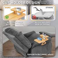 Plateau d'accoudoir de canapé en bambou multifonction pliable avec porte-gobelet, facile à nettoyer, pour salon