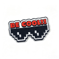 Patchs brodés Streetwear Graffiti Lettres Cœur Fleur, Badges thermocollants certifiés CE avec Slogan 'Be Cool' pour la décoration de vestes et sacs à dos