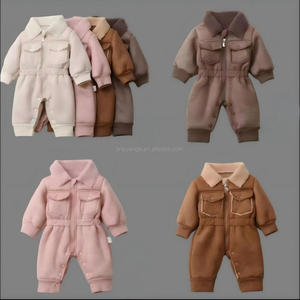 Nouvelle combinaison chaude d'hiver pour nouveau-nés, pour apprendre à marcher, combinaison en velours épais à manches longues pour garçons et filles, pyjama doux - Product Image 3