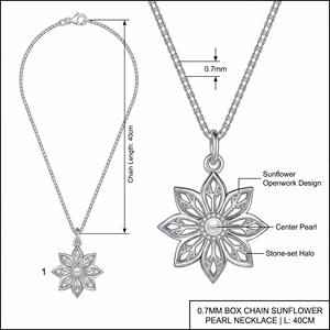 Elegant <b>Solid</b> 9K/14K/18K <b>Gold</b> Hollow Petal <b>Pendant</b> with Freshwater Pearl for Romantique Anniversary Jewelry - Product Image 2